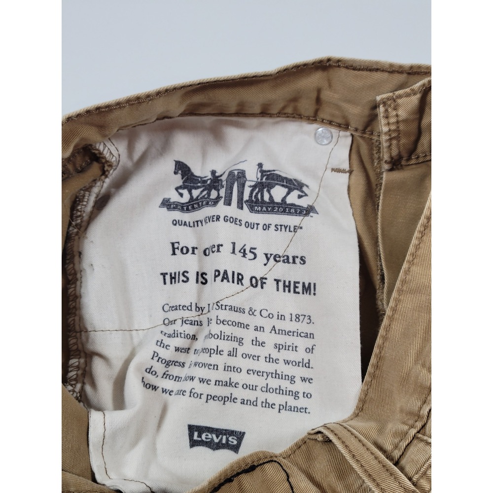 Levi's 514 Straight Fit Pants Mens 30x32 Tan Excellent Khaki Cotton Blend - Picture 7 of 10